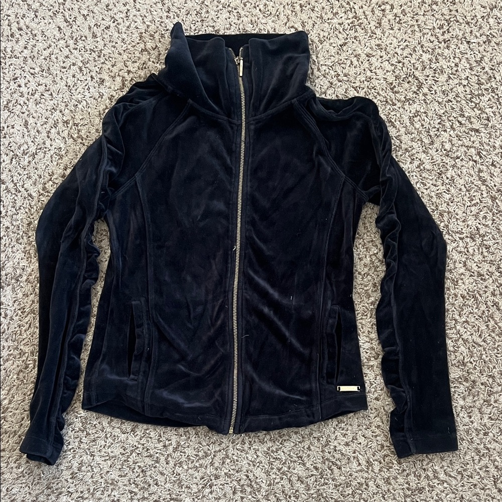Calvin Klein Womens Black Velour Jacket size small